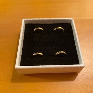 14k gold and 925 sterling silver small gold huggies/hoops (7mm and 6mm earrings)